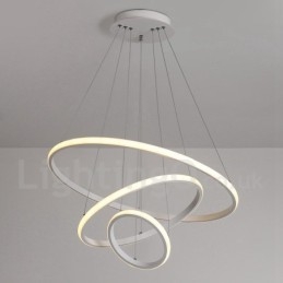 Luminária pendente de luz externa com controle remoto e anéis de design moderno reguláveis