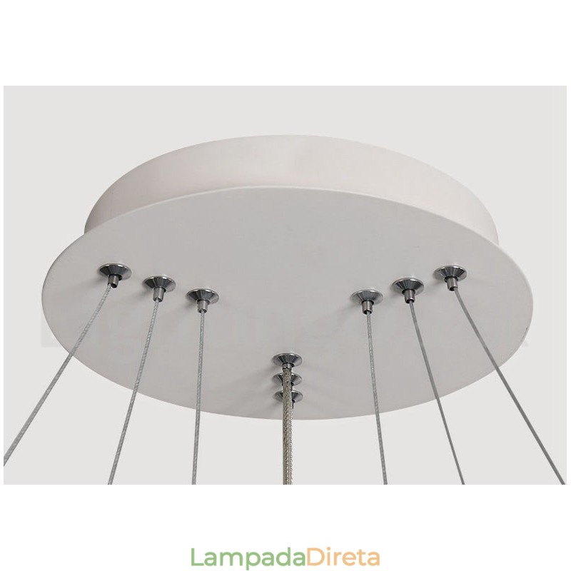 Luminária pendente de luz externa com controle remoto e anéis de design moderno reguláveis