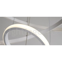 Luminária pendente de luz externa com controle remoto e anéis de design moderno reguláveis