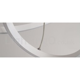 Luminária pendente de luz externa com controle remoto e anéis de design moderno reguláveis
