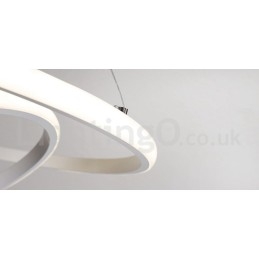 Luminária pendente de luz externa com controle remoto e anéis de design moderno reguláveis