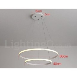 Luminária pendente de luz externa com controle remoto e anéis de design moderno reguláveis