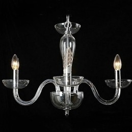 Luminária pendente de cristal com 4 luzes em lâmpada de vela
