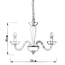 Luminária pendente de cristal com 4 luzes em lâmpada de vela