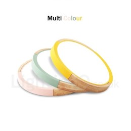 Luminária de teto de madeira redonda multicolorida ultrafina, abajur de teto de acrílico de madeira maciça, estilo nórdico