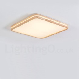 Luminária de teto de madeira ultrafina, redonda, quadrada, retangular, abajur de acrílico de madeira maciça, estilo nórdico