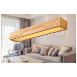 Luminária pendente longa moderna de madeira
