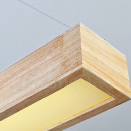 Luminária pendente longa moderna de madeira