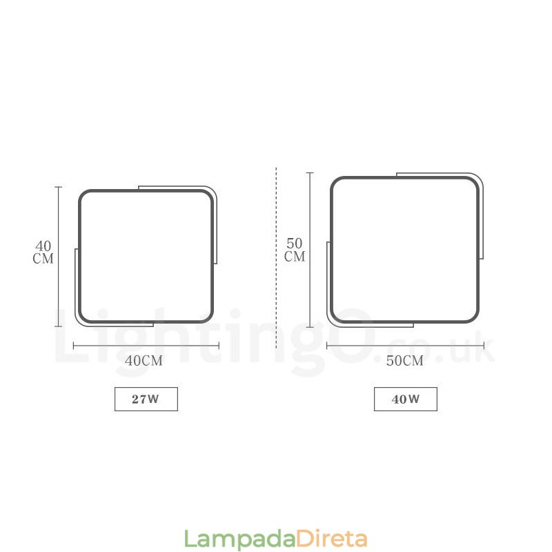 Luminária de teto quadrada de madeira multicolorida ultrafina regulável com abajur de acrílico estilo nórdico