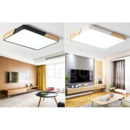 Luminária de teto retangular de madeira ultrafina multicolorida regulável com abajur de acrílico estilo nórdico