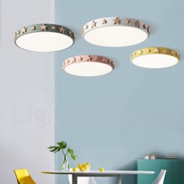 Luminária de teto circular de madeira ultrafina multicolorida regulável com abajur de acrílico estilo nórdico