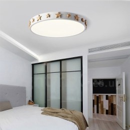 Luminária de teto circular de madeira ultrafina multicolorida regulável com abajur de acrílico estilo nórdico