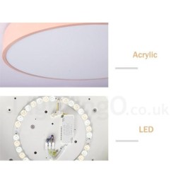 Luminária de teto circular de madeira ultrafina multicolorida regulável com abajur de acrílico estilo nórdico