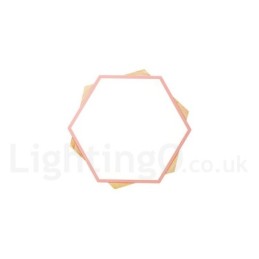 Luminária de teto de madeira hexagonal multicolorida regulável com abajur de acrílico estilo nórdico