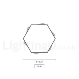 Luminária de teto de madeira hexagonal multicolorida regulável com abajur de acrílico estilo nórdico