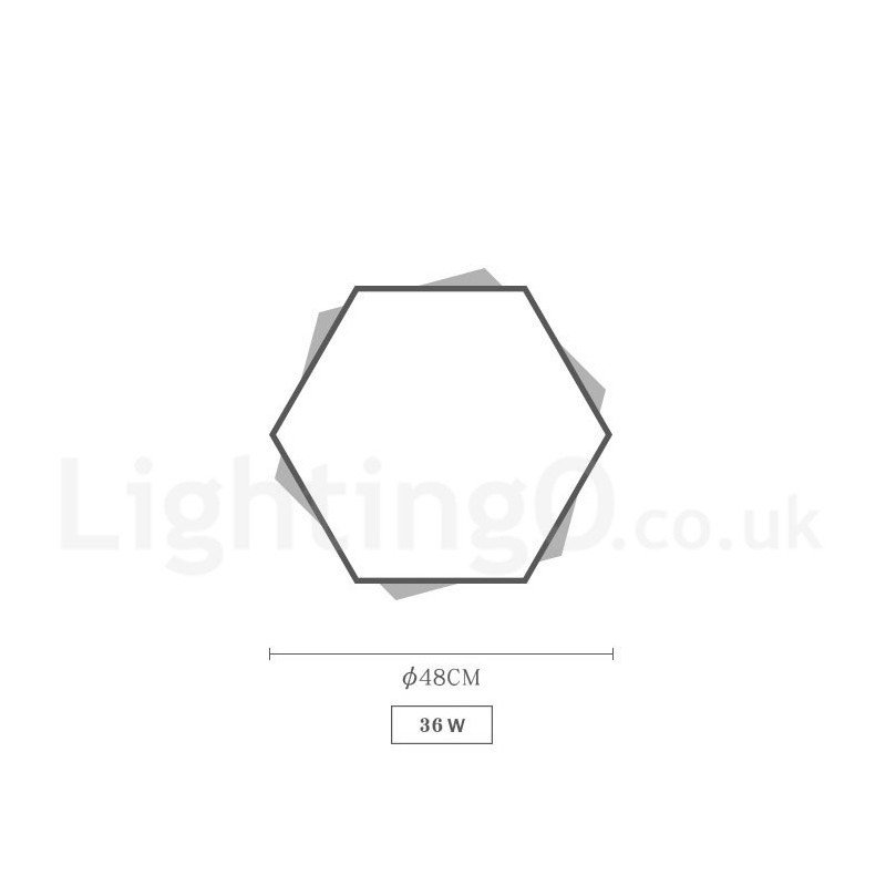 Luminária de teto de madeira hexagonal multicolorida regulável com abajur de acrílico estilo nórdico