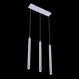 Lustre moderno contemporâneo de metal com 3 luzes pendentes