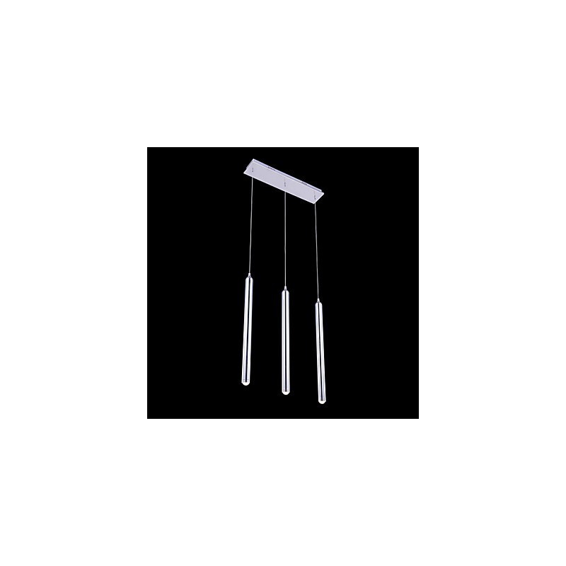 Lustre moderno contemporâneo de metal com 3 luzes pendentes