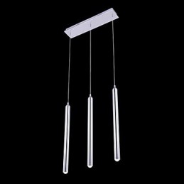 Lustre moderno contemporâneo de metal com 3 luzes pendentes