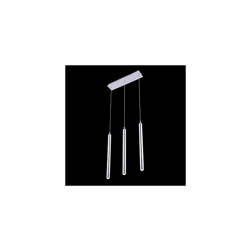 Lustre moderno contemporâneo de metal com 3 luzes pendentes