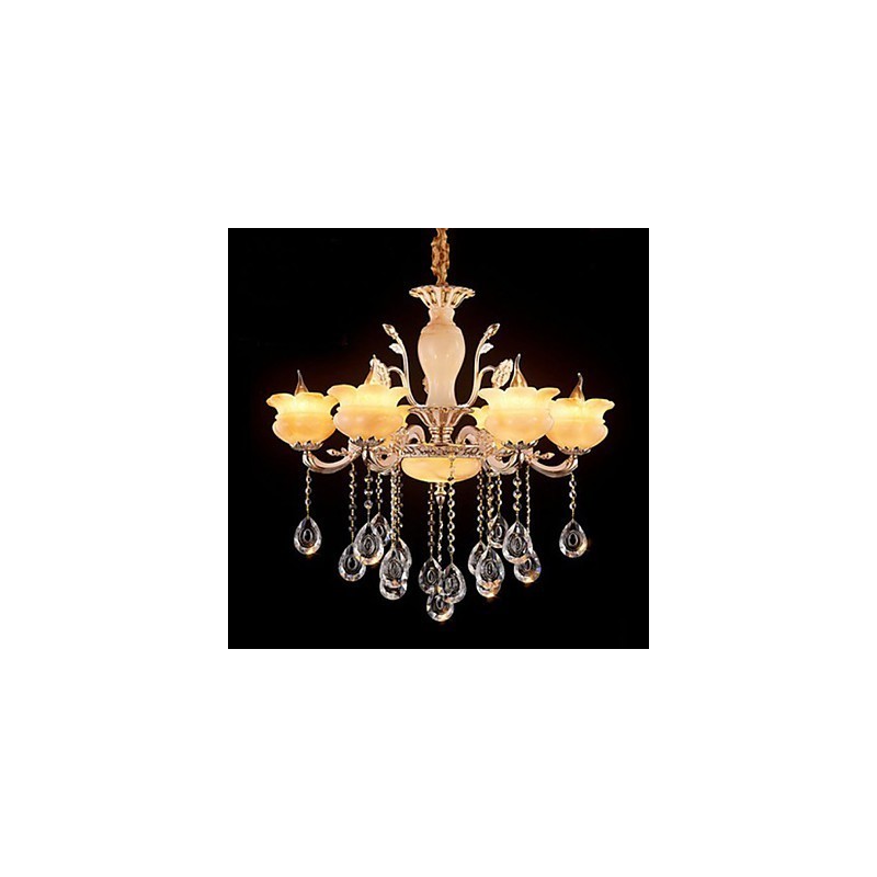 Luminária pendente de cristal jade estilo vela lustre