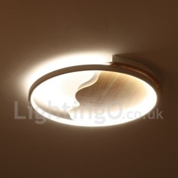 Luminária de teto redonda de madeira com nuvem branca regulável, luminária de teto ultrafina, também pode ser usada como luz de parede