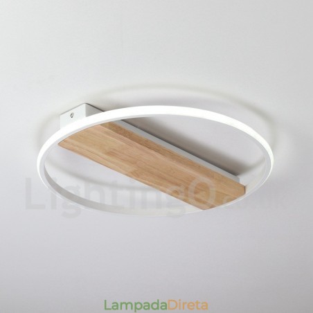 Luminária de teto de madeira redonda branca regulável, luminária de teto ultrafina, também pode ser usada como luminária de parede Luminária de teto de madeira redonda branca regulável, luminária de teto ultrafina, também pode ser usada como luminária de parede