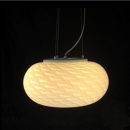 Lustre moderno minimalista esculpido em branco leitoso