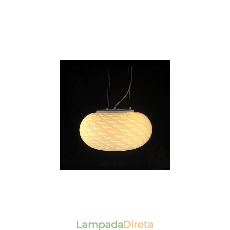 Lustre moderno minimalista esculpido em branco leitoso