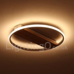 Luminária de teto de madeira redonda branca regulável, luminária de teto ultrafina, também pode ser usada como luminária de parede