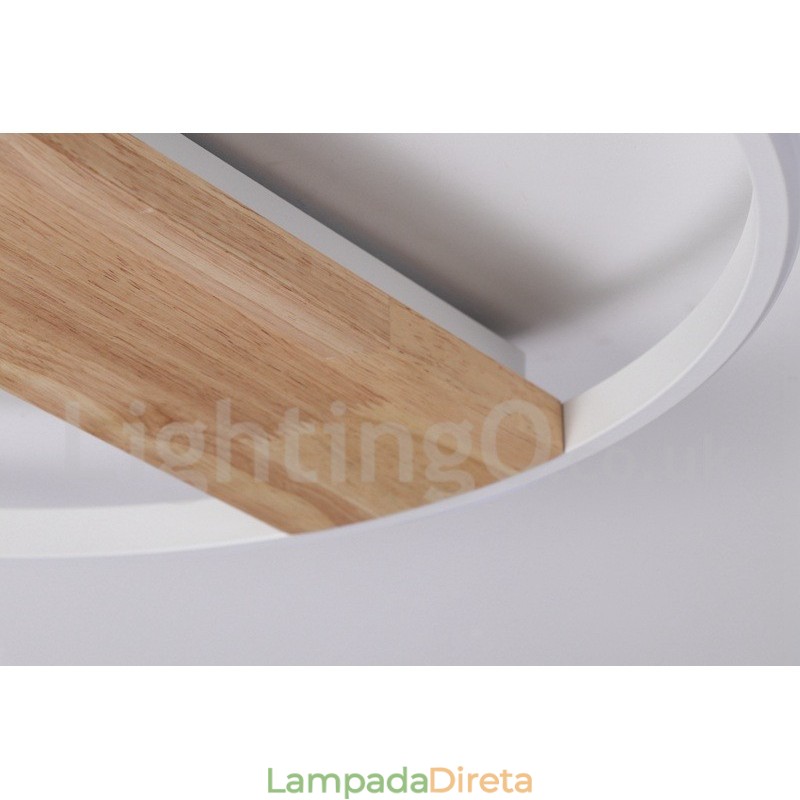 Luminária de teto de madeira redonda branca regulável, luminária de teto ultrafina, também pode ser usada como luminária de parede