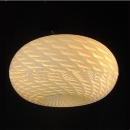 Lustre moderno minimalista esculpido em branco leitoso