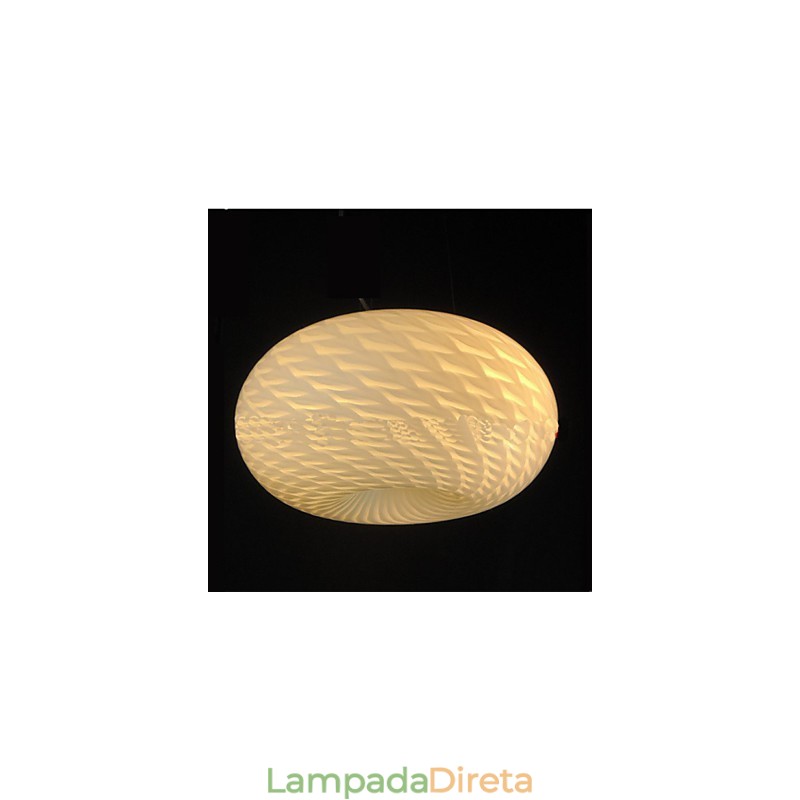 Lustre moderno minimalista esculpido em branco leitoso
