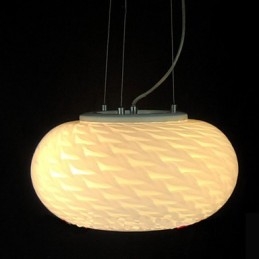 Lustre moderno minimalista esculpido em branco leitoso