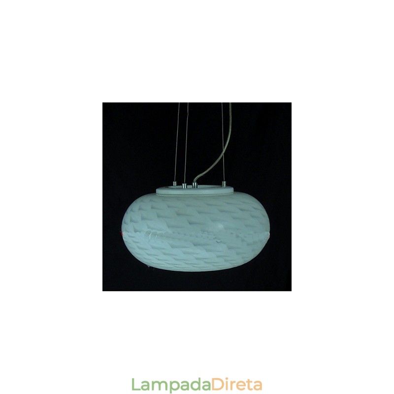Lustre moderno minimalista esculpido em branco leitoso