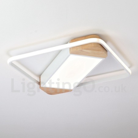 Luminária de teto de madeira quadrada branca regulável, luminária de teto ultrafina, também pode ser usada como luminária de parede Luminária de teto de madeira quadrada branca regulável, luminária de teto ultrafina, também pode ser usada como luminária de parede