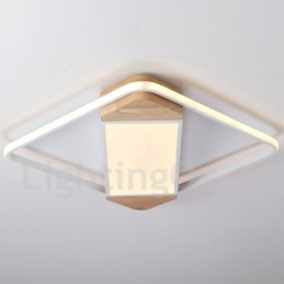 Luminária de teto de madeira quadrada branca regulável, luminária de teto ultrafina, também pode ser usada como luminária de parede