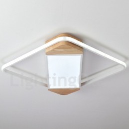 Luminária de teto de madeira quadrada branca regulável, luminária de teto ultrafina, também pode ser usada como luminária de parede