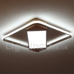 Luminária de teto de madeira quadrada branca regulável, luminária de teto ultrafina, também pode ser usada como luminária de parede