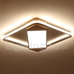 Luminária de teto de madeira quadrada branca regulável, luminária de teto ultrafina, também pode ser usada como luminária de parede
