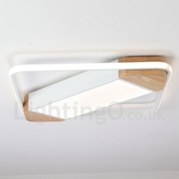 Luminária de teto de madeira quadrada branca regulável, luminária de teto ultrafina, também pode ser usada como luminária de parede