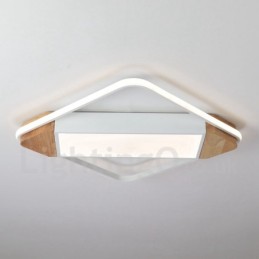 Luminária de teto de madeira quadrada branca regulável, luminária de teto ultrafina, também pode ser usada como luminária de parede