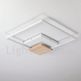 Luminária de teto de madeira quadrada branca regulável, luminária de teto ultrafina, também pode ser usada como luminária de parede