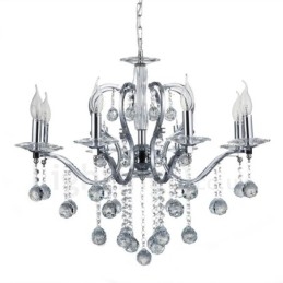 Lustre de cristal elegante cromado com vela