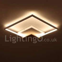 Luminária de teto de madeira quadrada branca regulável, luminária de teto ultrafina, também pode ser usada como luminária de parede