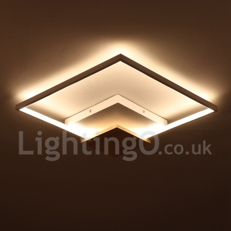 Luminária de teto de madeira quadrada branca regulável, luminária de teto ultrafina, também pode ser usada como luminária de parede