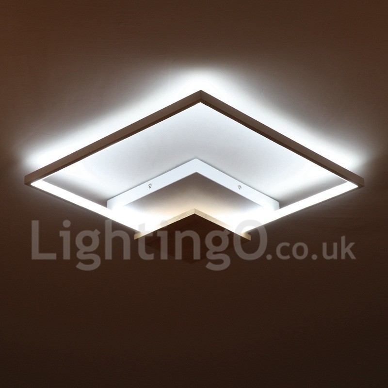 Luminária de teto de madeira quadrada branca regulável, luminária de teto ultrafina, também pode ser usada como luminária de parede