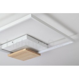 Luminária de teto de madeira quadrada branca regulável, luminária de teto ultrafina, também pode ser usada como luminária de parede