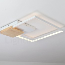 Luminária de teto de madeira quadrada branca regulável, luminária de teto ultrafina, também pode ser usada como luminária de parede