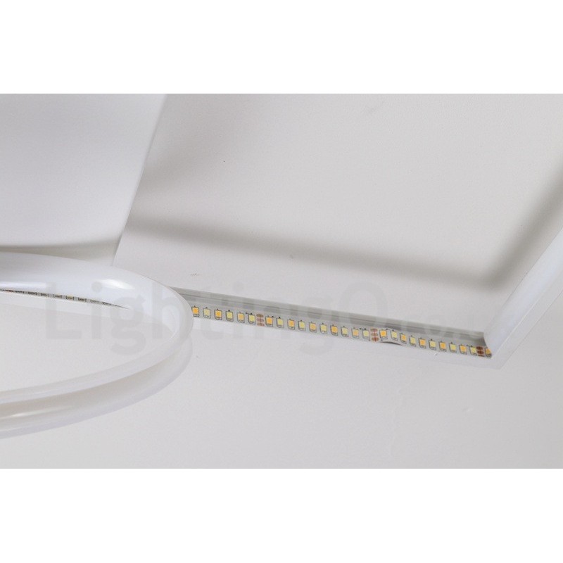 Luminária de teto de madeira quadrada branca regulável, luminária de teto ultrafina, também pode ser usada como luminária de parede